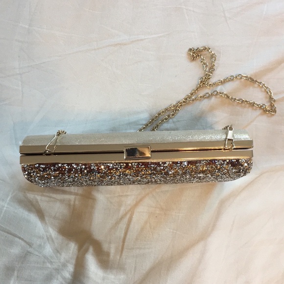 Aldo Gold Sparkly Rhinestone Encrusted Clutch - Picture 5 of 11